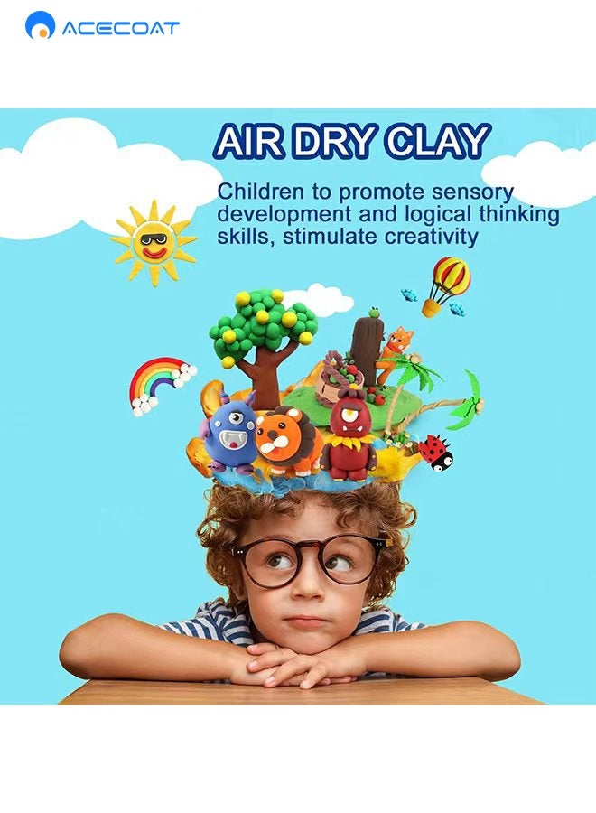 ACECOAT Air Dry Clay, 48 Color Modeling Set With 3 Sculpting Tools, Magic Foam Clay For Kids And Adults, Gift For Boys And Girls - Image 5